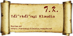 Tárkányi Klaudia névjegykártya